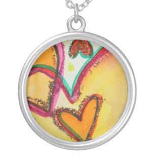 Laugh Hearts Silver Necklace