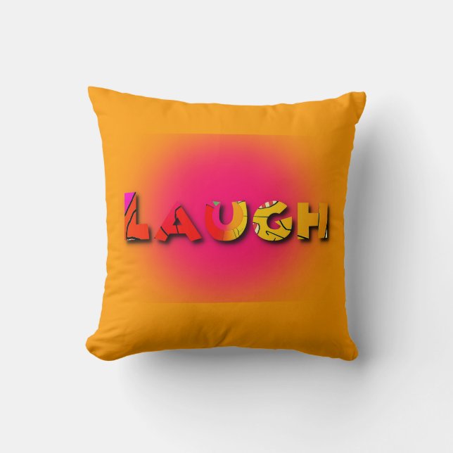 Laugh Logo Square Throw Pillow (Front)