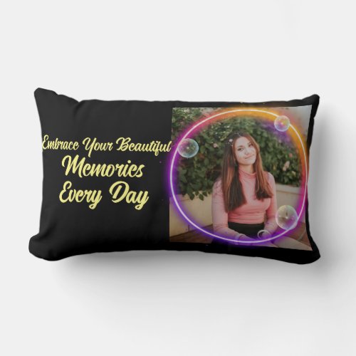 Laugh Love Photo Pillow for Family Funny BW