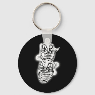 Laugh Now Cry Later Chicano Tattoo Flash Keychain
