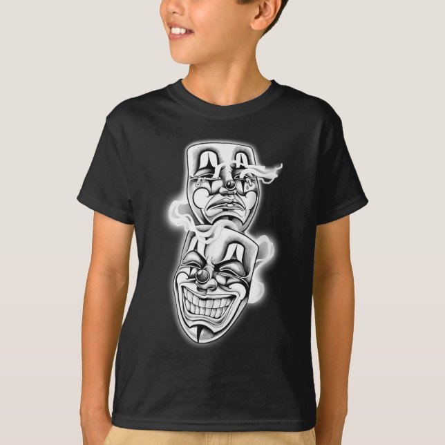 Laugh Now Cry Later Chicano Tattoo Flash  T-Shirt (Front)