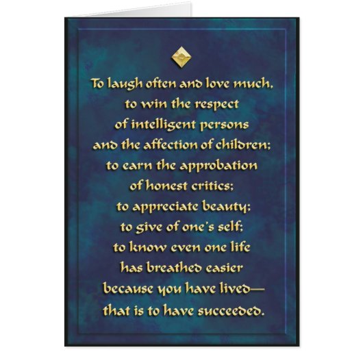 Laugh often, love much… Card (Front)