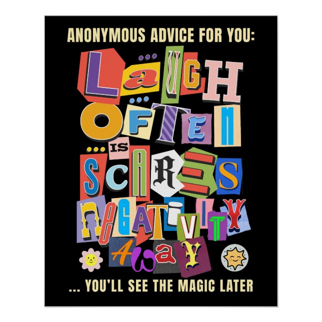 Laugh Often – Positive Typography Quote Design Poster (Front)