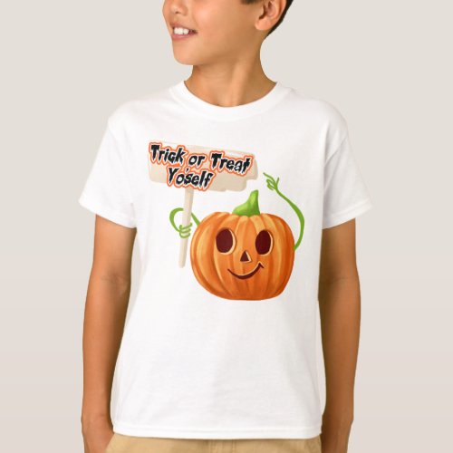 Laugh Out Loud Funny Kids Tick or Treat Yo Self T_Shirt