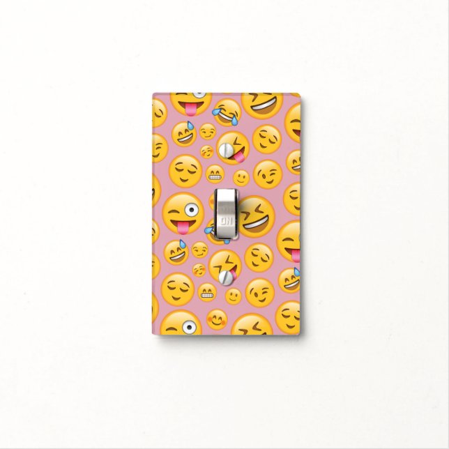 Laugh Out Loud (lol) Emoji Pattern Light Switch Cover (In Situ)
