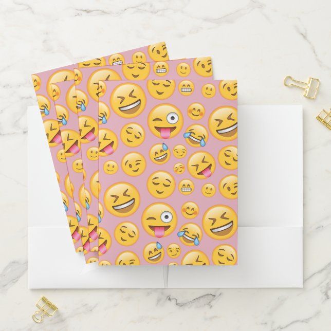 Laugh Out Loud (lol) Emoji Pattern Pocket Folder (In Situ)