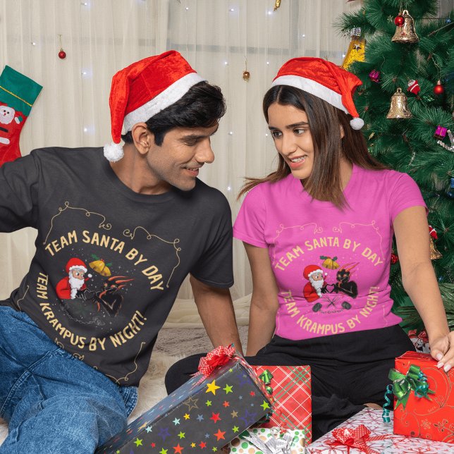 Laugh Out Loud with Santa & Krampus Christmas T-Shirt (Creator Uploaded)