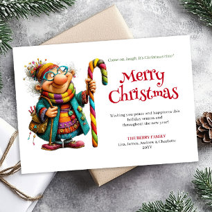 Laugh Out Loud Woman Printable Xmas Greeting Holiday Card