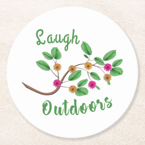 Laugh Outdoors Round Paper Coaster