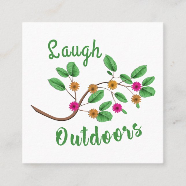Laugh Outdoors Square Business Card (Front)
