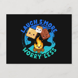 Laugh Smore Worry Less Cute Kids Boys Camping Postcard