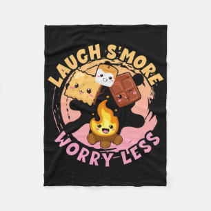 Laugh S'more Worry Less Weekend Clamping Children Fleece Blanket