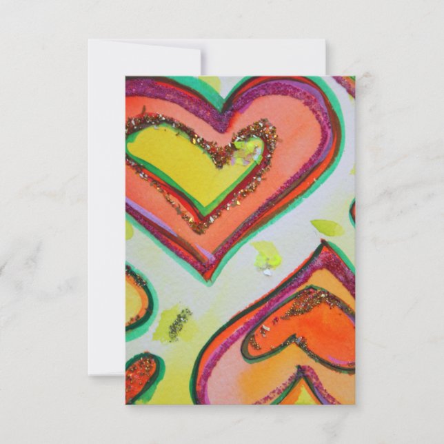 Laugh Two Hearts Small Invitations or Invites (Front)