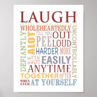 LAUGH Typographic Print, Live, Laugh, Love Series