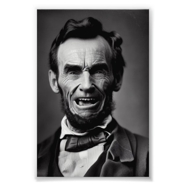 Laughing Abe, Abraham Lincoln, US President, Humor Photo Print (Front)