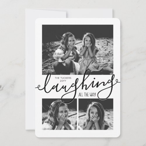 Laughing All the Way 3_Photo Snowflakes Christmas Holiday Card
