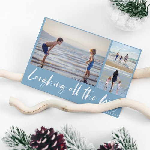 Laughing All the Way Beach Photo Holiday Card