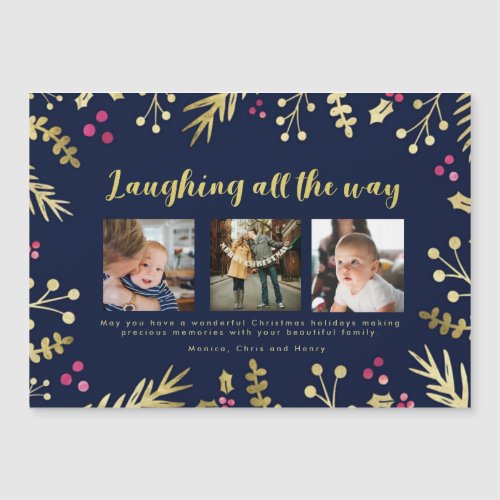 Laughing All the Way Family Photo Collage Blue