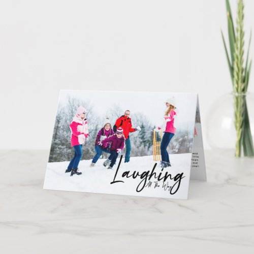 Laughing All The Way Funny Holiday Photo Card 