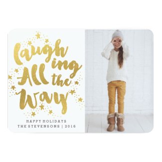 LAUGHING ALL THE WAY | GOLDEN HOLIDAY PHOTO CARD