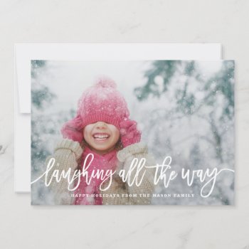 Laughing All The Way Holiday Photo by PinkMoonPaperie at Zazzle
