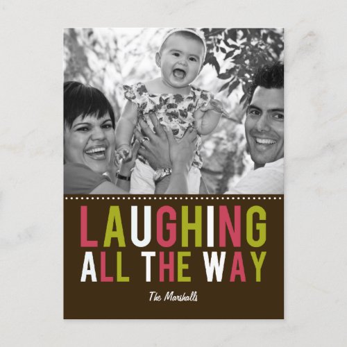 Laughing All The Way Holiday Photo Card Postcard