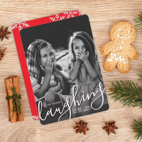 Laughing All the Way Overlay Christmas Photo Card