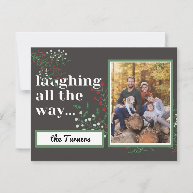 laughing all the way photo christmas foliage (Front)