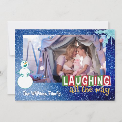 Laughing All The Way Snowman Photo Card
