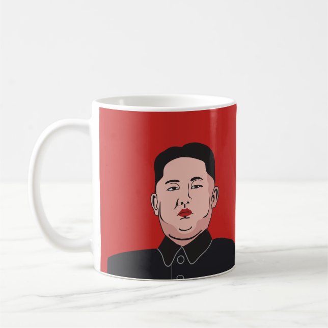 Laughing and serious Kim Jong-un - two images Coffee Mug (Left)