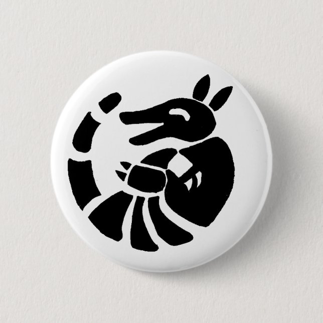 Laughing Armadillo Pinback Button (Front)