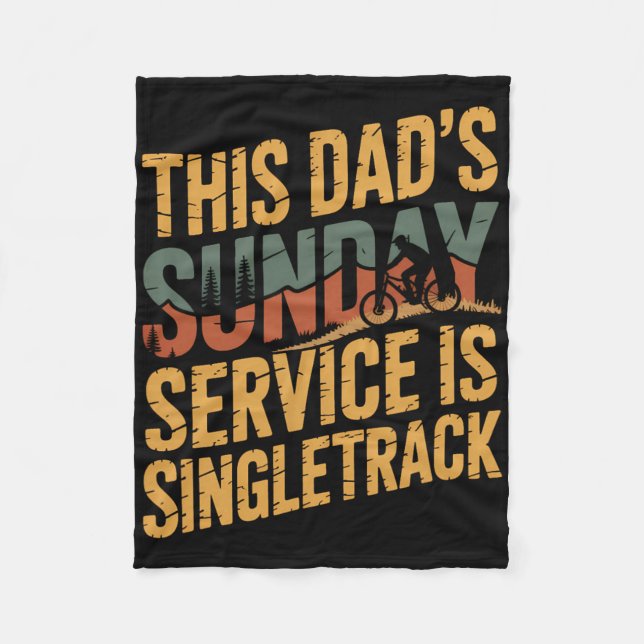 Laughing At Every Climb Mountain Biking Dad  Fleece Blanket (Front)