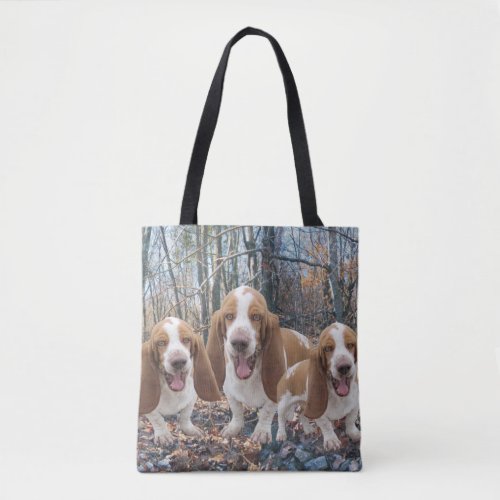 Laughing Basset Hounds Tote Bag