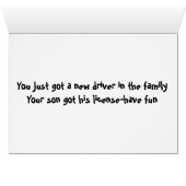 LAUGHING BECAUSE YOUR *SON GOT DRIVER'S LICENSE* CARDS (Inside Horizontal (Bottom))