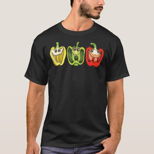 Laughing Bell Peppers Gardener Humor Gardening T-Shirt (Front)