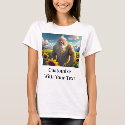 Laughing Bigfoot Sunflowers T_Shirt