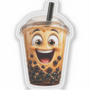 Laughing Boba Milk Tea Sticker
