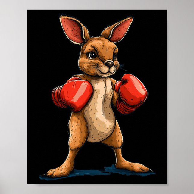 Laughing Boxer Kangaroo For A Fun Fight Vibe  Poster (Front)
