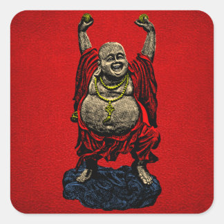 Laughing Buddha (4 color) Square Sticker