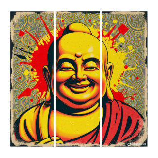 LAUGHING BUDDHA 7 TRIPTYCH
