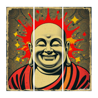 LAUGHING BUDDHA 8 TRIPTYCH