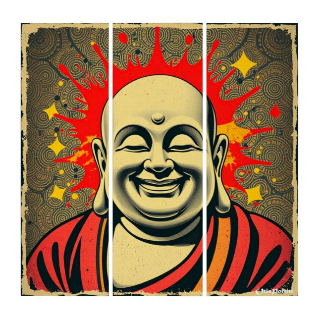 LAUGHING BUDDHA 8 TRIPTYCH (Front)