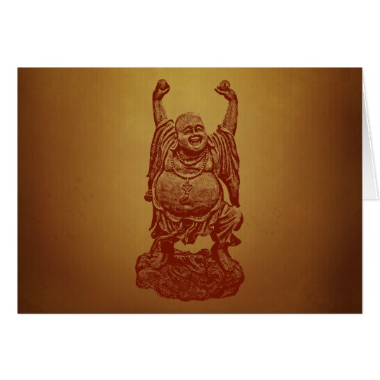 Laughing Buddha (dark red) Card