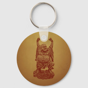 Laughing Buddha (dark red) Keychain