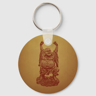 Laughing Buddha (dark red) Keychain