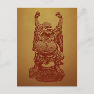 Laughing Buddha (dark red) Postcard