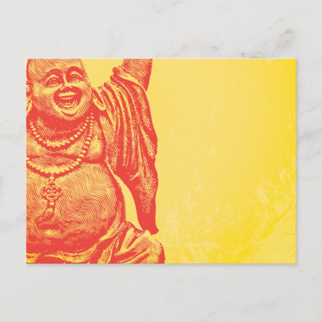 Laughing Buddha (red) Postcard (Front)