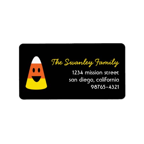 Laughing candy corn fun cute Halloween address Label