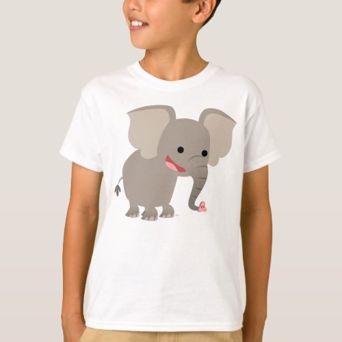 Laughing Cartoon Elephant  Children T_shirt
