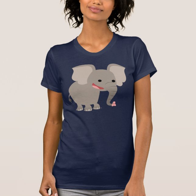Laughing Cartoon Elephant  Women T-shirt (Front)